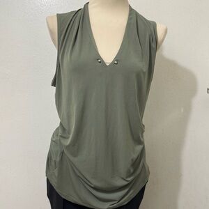 7th Avenue Design Olive Green Sleeveless Blouse